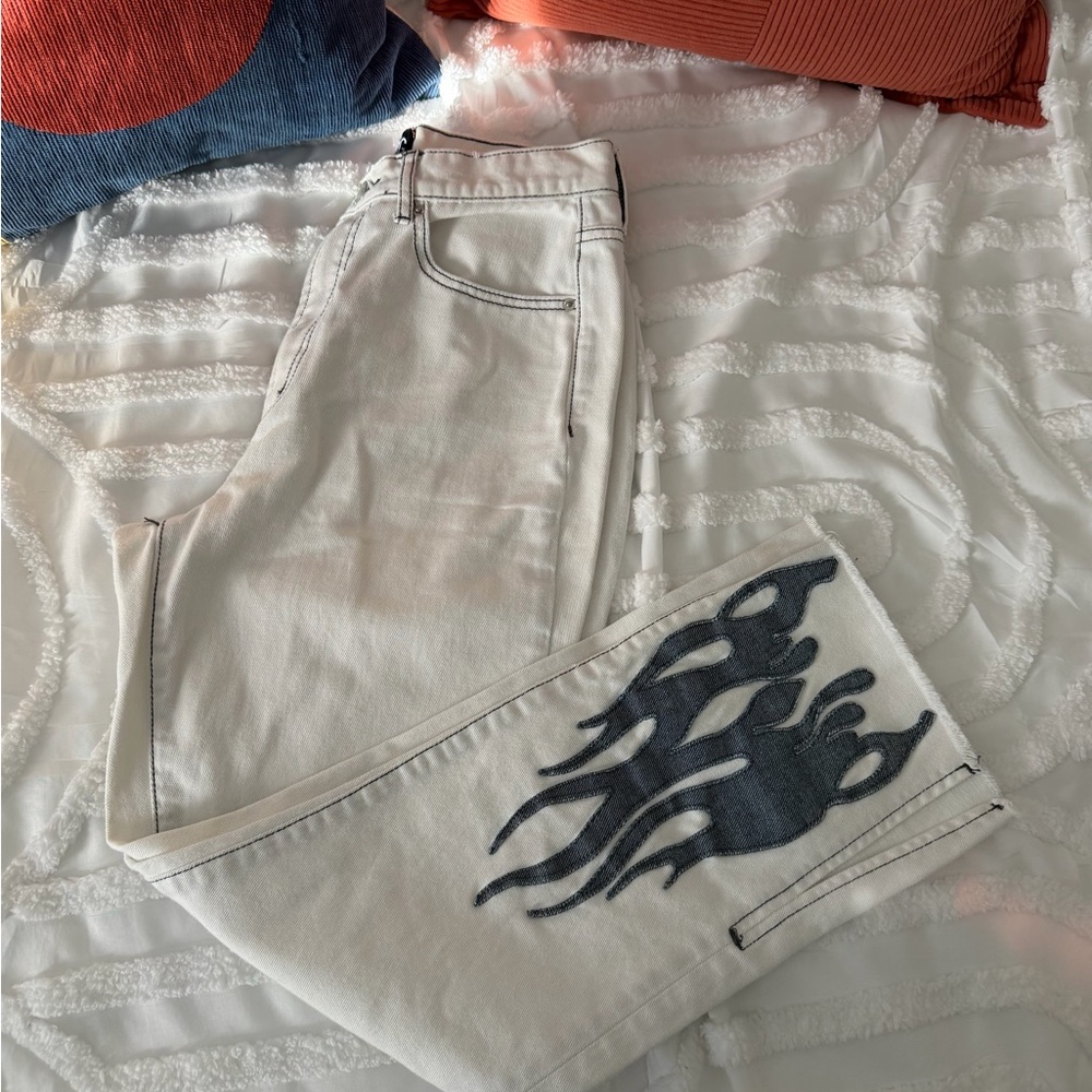 BDG White Pants with Denim Detailing - Picture 12 of 15